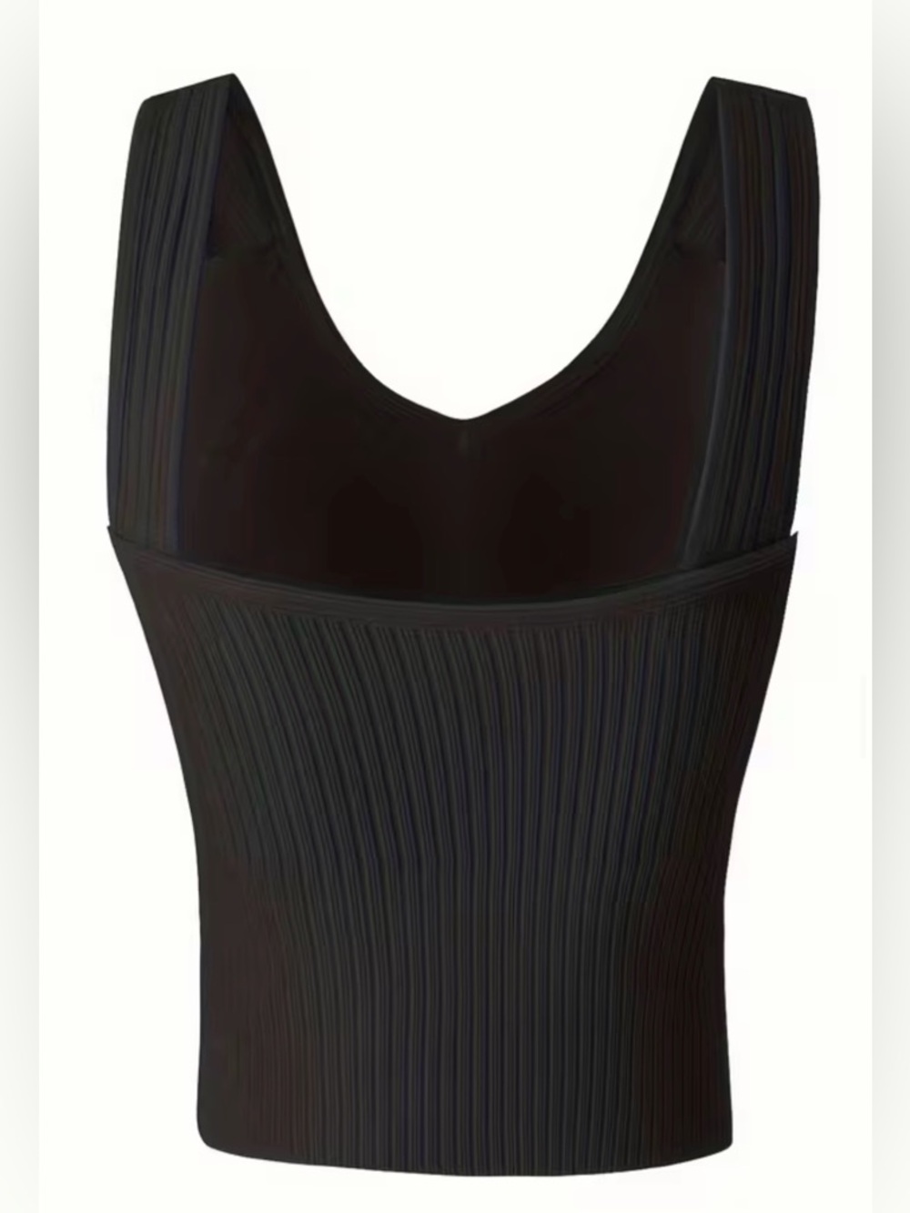 3/$15 NWOT Black Ribbed Tank Top Padded Bralette Small - Picture 2 of 9